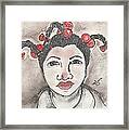 Pig Tails And Beads Framed Print