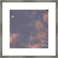 Pink Clouds With Moon Framed Print