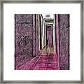 #pink #hallway #hallways #perspective Framed Print