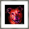 Pitbull Terrier - F - S - Bb - Red Framed Print