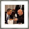 President Obama Talks With Afghan Framed Print