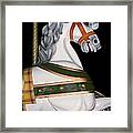 Proud Carousel Steed - White Horse With Chariot Framed Print