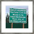 Quileute Reservation La Push Framed Print