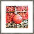 Red Boat With Bumper Framed Print