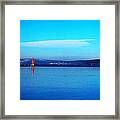 Red Lighthouse In Cayuga Lake New York Framed Print