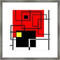 Red Square A La Mondrian Framed Print