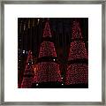Red Urban Christmas Trees Framed Print