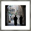 Residents Of Jerusalem Old City Framed Print