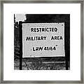 Restricted Military Area At The Greek Cypriot Border Post At The Un Buffer Zone In The Green Line Framed Print