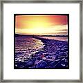 #rocks #sea #water # #sky #sunset #pier Framed Print