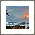 Rocks Sunset Glow Framed Print