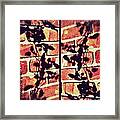 Rose Leaves - Shadow On Brick Framed Print