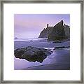 Ruby Beach With Seastacks And Boulders Framed Print