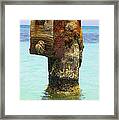 Rusted Dock Pier Of The Caribbean Iii Framed Print