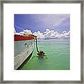Rustic Fishing Boat Of Aruba Framed Print
