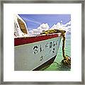 Rustic Fishing Boat Sledge Of Aruba Framed Print
