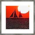 Sailboat Sunset Framed Print
