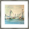 Sailors In A Runabout Framed Print