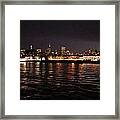 San Francisco Night View From The Ocean Framed Print