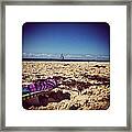 #sand #beach #sky #clouds #surf Manic Framed Print