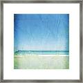 Sea And Sky On Old Paper Framed Print