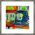 Sewing Machine In Harness Room Framed Print