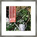 Shutters And Watering Can Framed Print