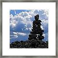 Skyward Rock Cairn Framed Print