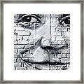 Smiling From The Graffiti Wall Framed Print