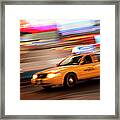 Speeding Cab Framed Print