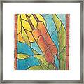 Stained Glass Cattails Framed Print