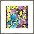 Stained Glass Iris Framed Print