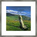 Stone On A Landscape, Ogham Stone Framed Print