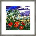 Storm Clouds And Poppies Framed Print