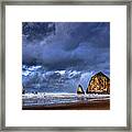 Stormy Clouds In Cannon Beach Framed Print