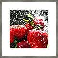 Strawberry Splatter Framed Print