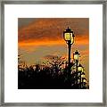 Streetlamp Sunset Framed Print