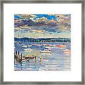 Sun And Clouds In Hudson Framed Print