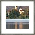 Sunrise Over Lake Bled And The Island Church Framed Print
