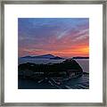 Sunset On Nisida Miseno And Ischia Framed Print