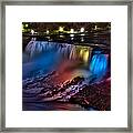 The American Falls Illuminated With Colors Framed Print