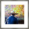 The Man In The Straw Hat Framed Print