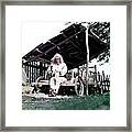 The Old Man Working On The Wooden Car Framed Print