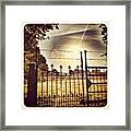 The #sunrise This Morning Behind A Gate Framed Print