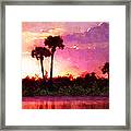 Third Palm Sunset Framed Print