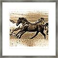 Three Horses Fade Framed Print