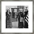 Three Suffragettes Demonstrate In New Framed Print