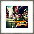 Times Square Taxi Framed Print