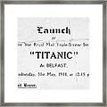 Titanic: Launch, 1911 Framed Print