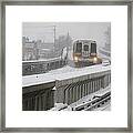 Train In Snow Framed Print